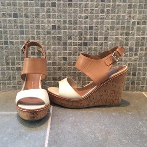 Tan and white wedges